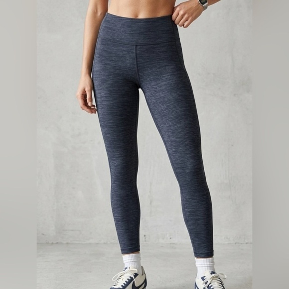 OUTDOOR VOICES TechSweat 7/8 Core Leggings Black Gray‎ Space Dye